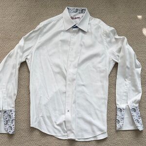 Robert Graham White Dress Shirt with Paisley Cuffs